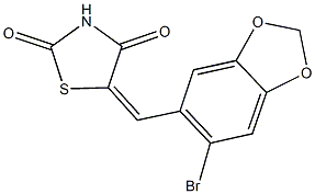 5-[(6-bromo-1,3-benzodioxol-5-yl)methylene]-1,3-thiazolidine-2,4-dione Struktur