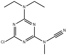 4-chloro-6-(diethylamino)-1,3,5-triazin-2-yl(methyl)cyanamide Struktur