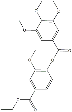 4-(ethoxycarbonyl)-2-methoxyphenyl 3,4,5-trimethoxybenzoate Struktur