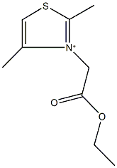 3-(2-ethoxy-2-oxoethyl)-2,4-dimethyl-1,3-thiazol-3-ium Struktur