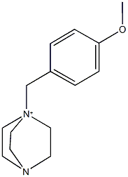 1-(4-methoxybenzyl)-4-aza-1-azoniabicyclo[2.2.2]octane Struktur