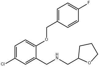 N-{5-chloro-2-[(4-fluorobenzyl)oxy]benzyl}-N-(tetrahydro-2-furanylmethyl)amine Struktur