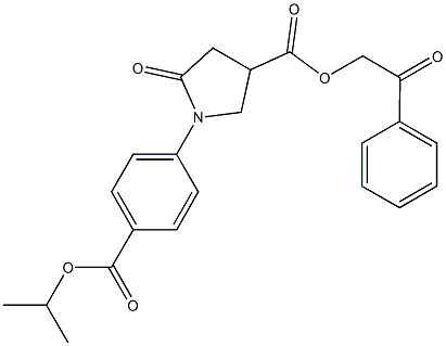 2-oxo-2-phenylethyl 1-[4-(isopropoxycarbonyl)phenyl]-5-oxo-3-pyrrolidinecarboxylate Struktur