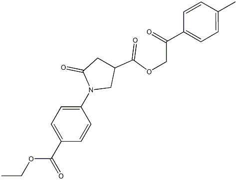 2-(4-methylphenyl)-2-oxoethyl 1-[4-(ethoxycarbonyl)phenyl]-5-oxo-3-pyrrolidinecarboxylate Struktur