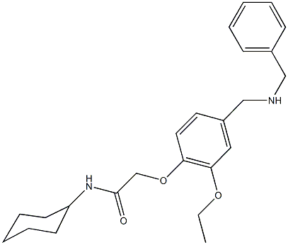 2-{4-[(benzylamino)methyl]-2-ethoxyphenoxy}-N-cyclohexylacetamide Struktur