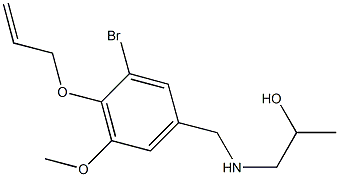 1-{[4-(allyloxy)-3-bromo-5-methoxybenzyl]amino}-2-propanol Struktur