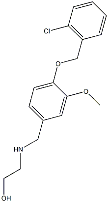 2-({4-[(2-chlorobenzyl)oxy]-3-methoxybenzyl}amino)ethanol Struktur