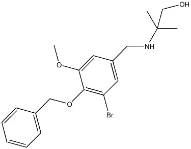 2-{[4-(benzyloxy)-3-bromo-5-methoxybenzyl]amino}-2-methyl-1-propanol Struktur