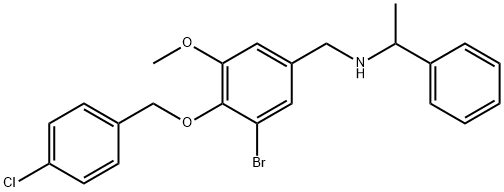 N-{3-bromo-4-[(4-chlorobenzyl)oxy]-5-methoxybenzyl}-N-(1-phenylethyl)amine Struktur