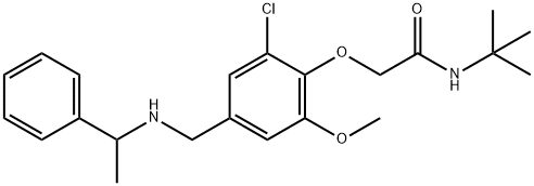 N-(tert-butyl)-2-(2-chloro-6-methoxy-4-{[(1-phenylethyl)amino]methyl}phenoxy)acetamide Struktur