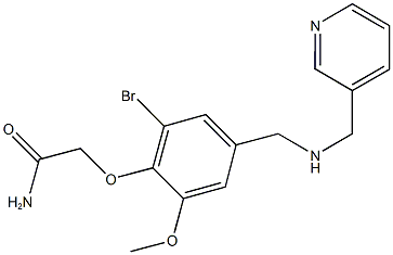 2-(2-bromo-6-methoxy-4-{[(3-pyridinylmethyl)amino]methyl}phenoxy)acetamide Struktur