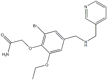 2-(2-bromo-6-ethoxy-4-{[(3-pyridinylmethyl)amino]methyl}phenoxy)acetamide Struktur