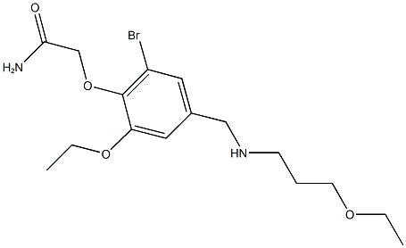 2-(2-bromo-6-ethoxy-4-{[(3-ethoxypropyl)amino]methyl}phenoxy)acetamide Struktur