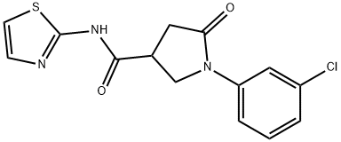 1-(3-chlorophenyl)-5-oxo-N-(1,3-thiazol-2-yl)-3-pyrrolidinecarboxamide Struktur