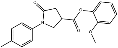 2-methoxyphenyl 1-(4-methylphenyl)-5-oxo-3-pyrrolidinecarboxylate Struktur