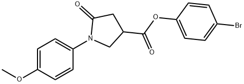 4-bromophenyl 1-(4-methoxyphenyl)-5-oxo-3-pyrrolidinecarboxylate Struktur