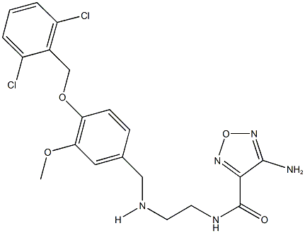 4-amino-N-[2-({4-[(2,6-dichlorobenzyl)oxy]-3-methoxybenzyl}amino)ethyl]-1,2,5-oxadiazole-3-carboxamide Struktur