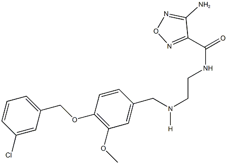 4-amino-N-[2-({4-[(3-chlorobenzyl)oxy]-3-methoxybenzyl}amino)ethyl]-1,2,5-oxadiazole-3-carboxamide Struktur