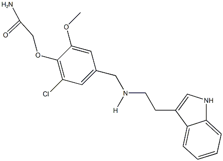 2-[2-chloro-4-({[2-(1H-indol-3-yl)ethyl]amino}methyl)-6-methoxyphenoxy]acetamide Struktur