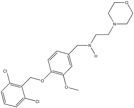 N-{4-[(2,6-dichlorobenzyl)oxy]-3-methoxybenzyl}-N-[2-(4-morpholinyl)ethyl]amine Struktur