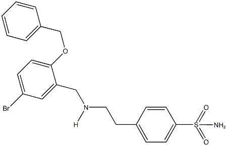 4-(2-{[2-(benzyloxy)-5-bromobenzyl]amino}ethyl)benzenesulfonamide Struktur