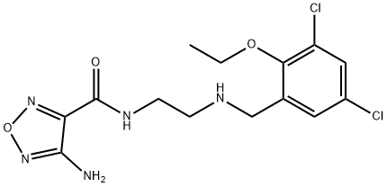 4-amino-N-{2-[(3,5-dichloro-2-ethoxybenzyl)amino]ethyl}-1,2,5-oxadiazole-3-carboxamide Struktur