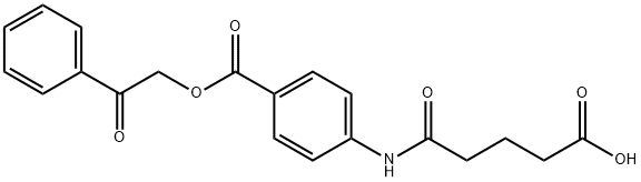 5-oxo-5-{4-[(2-oxo-2-phenylethoxy)carbonyl]anilino}pentanoic acid Struktur