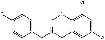 N-(3,5-dichloro-2-methoxybenzyl)-N-(4-fluorobenzyl)amine Struktur