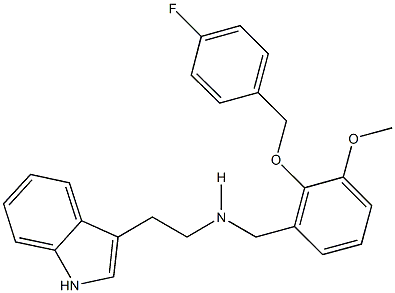 N-{2-[(4-fluorobenzyl)oxy]-3-methoxybenzyl}-N-[2-(1H-indol-3-yl)ethyl]amine Struktur