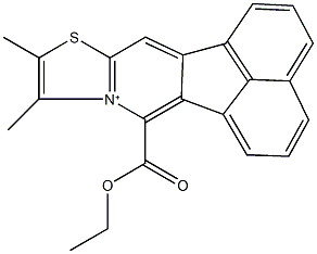 12-(ethoxycarbonyl)-9,10-dimethylacenaphtho[1,2-d][1,3]thiazolo[3,2-a]pyridin-11-ium Struktur