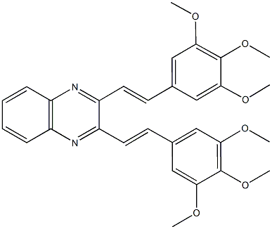 2,3-bis[2-(3,4,5-trimethoxyphenyl)vinyl]quinoxaline Struktur