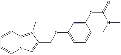 3-[(1-methylimidazo[1,2-a]pyridin-1-ium-2-yl)methoxy]phenyl dimethylcarbamate Struktur