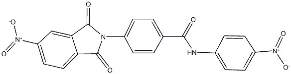 4-{5-nitro-1,3-dioxo-1,3-dihydro-2H-isoindol-2-yl}-N-{4-nitrophenyl}benzamide Struktur