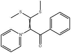 1-[1-benzoyl-2,2-bis(methylsulfanyl)vinyl]pyridinium Struktur