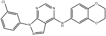 1-(3-chlorophenyl)-N-(2,3-dihydro-1,4-benzodioxin-6-yl)-1H-pyrazolo[3,4-d]pyrimidin-4-amine Struktur