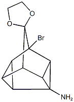 1'-bromospiro(1,3-dioxolane-2,9'-pentacyclo[3.3.1.0~2,4~.0~3,7~.0~6,8~]nonane)-3'-ylamine Struktur