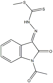 methyl 2-(1-acetyl-2-oxo-1,2-dihydro-3H-indol-3-ylidene)hydrazinecarbodithioate Struktur