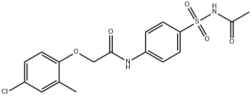 N-{4-[(acetylamino)sulfonyl]phenyl}-2-(4-chloro-2-methylphenoxy)acetamide Struktur