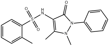 N-(1,5-dimethyl-3-oxo-2-phenyl-2,3-dihydro-1H-pyrazol-4-yl)-2-methylbenzenesulfonamide Struktur