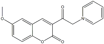 1-[2-(6-methoxy-2-oxo-2H-chromen-3-yl)-2-oxoethyl]pyridinium Struktur