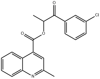 2-(3-chlorophenyl)-1-methyl-2-oxoethyl 2-methyl-4-quinolinecarboxylate Struktur