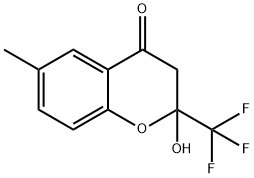 2-hydroxy-6-methyl-2-(trifluoromethyl)-2,3-dihydro-4H-chromen-4-one Struktur