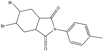 5,6-dibromo-2-(4-methylphenyl)hexahydro-1H-isoindole-1,3(2H)-dione Struktur