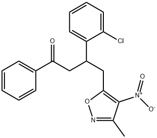 3-(2-chlorophenyl)-4-{4-nitro-3-methyl-5-isoxazolyl}-1-phenyl-1-butanone Struktur