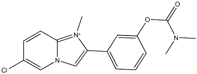 3-(6-chloro-1-methylimidazo[1,2-a]pyridin-1-ium-2-yl)phenyl dimethylcarbamate Struktur