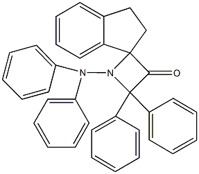 1-(diphenylamino)-2,2-diphenyl-spiro[azetidine-4,1'-indane]-3-one Struktur