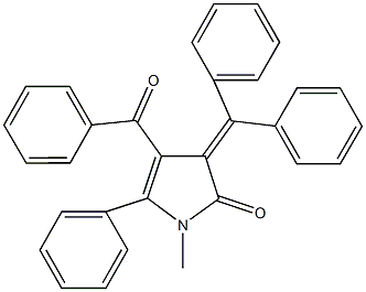 4-benzoyl-3-(diphenylmethylene)-1-methyl-5-phenyl-1,3-dihydro-2H-pyrrol-2-one Struktur