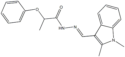 N'-[(1,2-dimethyl-1H-indol-3-yl)methylene]-2-phenoxypropanohydrazide Struktur