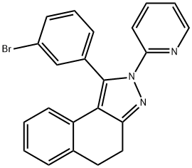 1-(3-bromophenyl)-2-(2-pyridinyl)-4,5-dihydro-2H-benzo[e]indazole Struktur