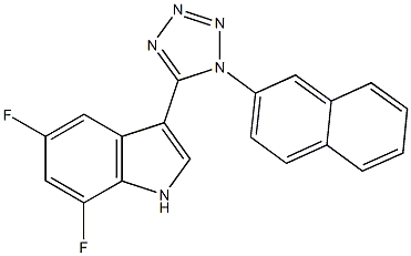 5,7-difluoro-3-[1-(2-naphthyl)-1H-tetraazol-5-yl]-1H-indole Struktur